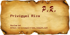 Privigyei Riza névjegykártya